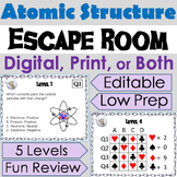 Atomic Structure Activity Digital Escape Room (Parts of an