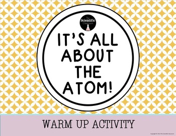 Preview of Atomic Structure-Warm Up Activity