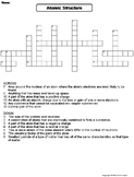Atomic Structure Worksheet/ Crossword Puzzle (Parts of an 