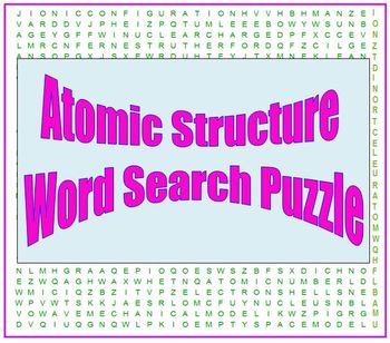 Atomic Structure: a fun word search puzzle for HS Chemistry by E3