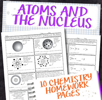 Preview of Atomic Structure and Nuclear Chemistry Homework Unit Bundle