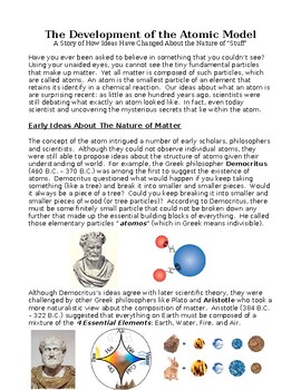 Preview of Atomic Theory Reading - History & Evolution of Atomic Structure