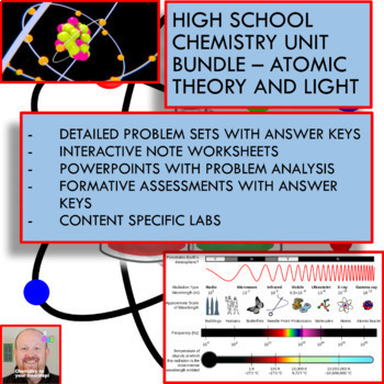 Preview of Chemistry Unit Bundle - Atomic Theory and Light for High School Chemistry!