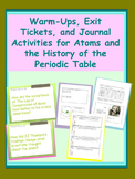 Atomic Theory  - Warm Ups, Exit Tickets, and Journal Activities