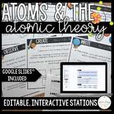 Atomic Theory and Atoms Stations - Editable and Google Slides™