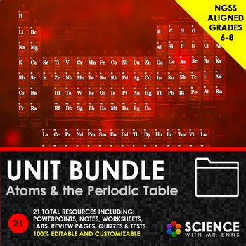 Preview of Atoms Atomic Structure Chemistry Unit on Atomic Model, Elements & Periodic Table