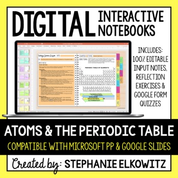 Preview of Atoms Digital Interactive Notebook | Google Slides & Microsoft PP