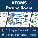 Atoms Escape Room - 6th 7th 8th Grade Science Review Activity