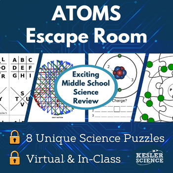 Preview of Atoms Escape Room - 6th 7th 8th Grade Science Review Activity