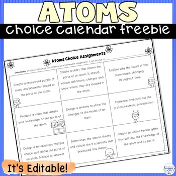 Preview of Atoms Free Activity
