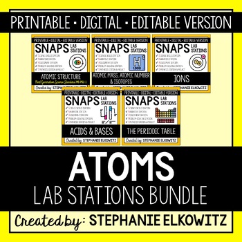 Preview of Atoms Lab Stations Bundle | Printable, Digital & Editable