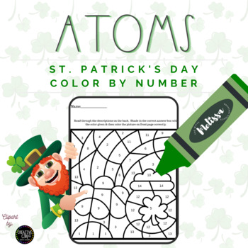 Preview of Atoms St. Patrick's Day Color By Number - Color By Code