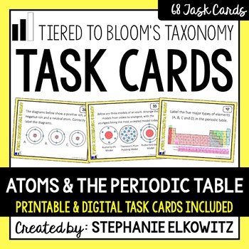 Preview of Atoms Task Cards | Printable & Digital