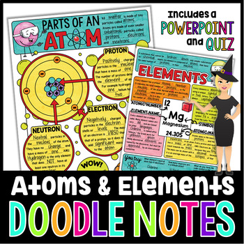 Preview of Atoms and Elements Doodle Note | Science Doodle Notes