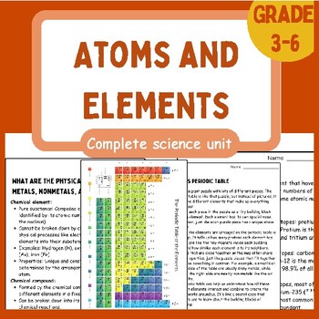 Preview of Atoms and Elements | Reading passages | Activities | Diagram | periodic table