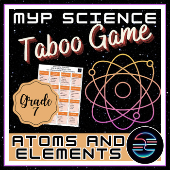 Preview of Atoms and Elements Taboo Review Game - Grade 7 MYP Science