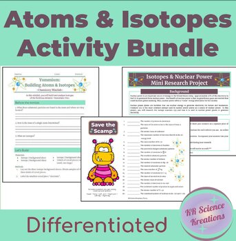 Preview of Atoms and Isotopes Differentiated Activity Bundle