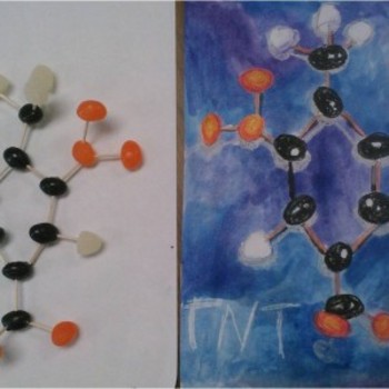 Preview of Atoms and Molecules- Building Models (science) and Wax Resist (art) lesson