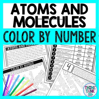 Preview of Atoms and Molecules Color by Number - Close Reading & Text Marking