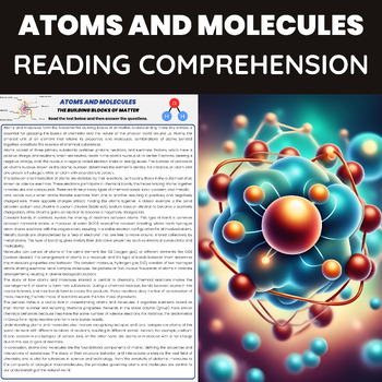 Preview of Atoms and Molecules Reading Passage | Earth Science Worksheets