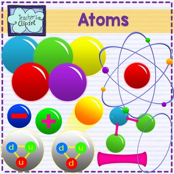 Preview of Atoms and Molecules clipart {Science clipart}