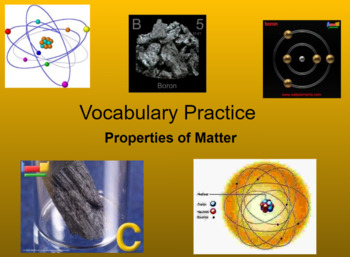 Preview of Atoms and Properties of Matter Vocabulary Games