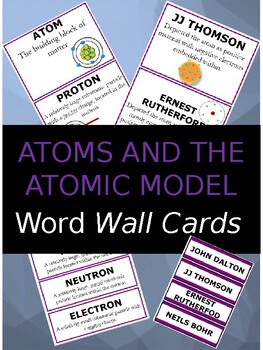 Preview of Atoms and the Atomic Model Vocabulary Word Wall Cards
