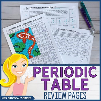 Preview of Chemistry Review: Atoms, Periodic Table & Bohr-Rutherford Diagrams Puzzles