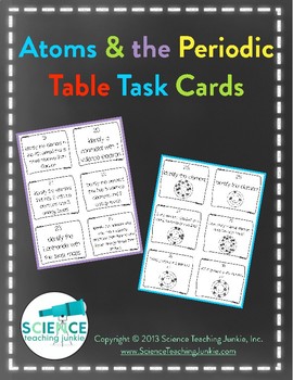 Preview of Atoms and the Periodic Table Task Cards (Distance Learning/Google C. compatible)