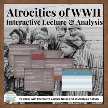 Preview of Atrocities of WWII PowerPoint Lecture Notes & Internet Research Activity WW2