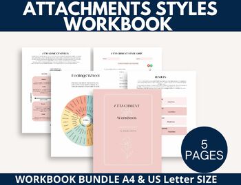 Preview of Attachment styles workbook. Mental health printable, therapy tools, counselling