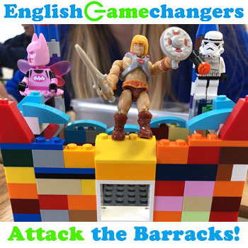 Preview of Attack The Barracks Research Note Card Building Bricks Review Game!
