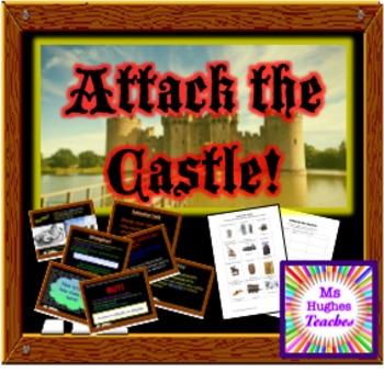 Preview of Attack a castle in the Middle Ages powerpoint and worksheet lesson