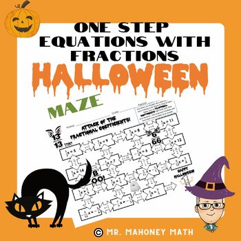 Preview of Attack of the Fractional Coefficients! One-Step Equations Halloween Maze