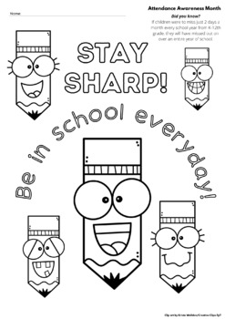 Preview of Attendance Awareness Coloring pages (Bundle)