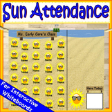 Sun Attendance for Smartboard | Attendance Sheet Editable 