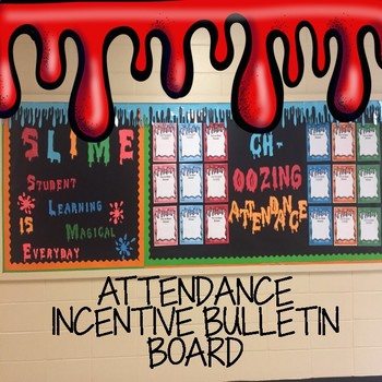 Preview of Attendance Bulletin Board, Attendance Tracker Slime Theme
