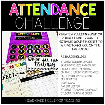 Preview of Attendance Challenge {Student Circle Numbers, Certificates, Letter, Tracker}