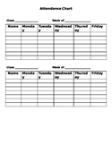 Attendance Chart- Any Grade- Up to 7 Students