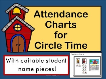 Preview of Attendance Charts for Circle Time with Editable Student Name Pieces
