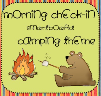 Preview of Attendance Check-In - Smartboard  *CAMPING THEME*