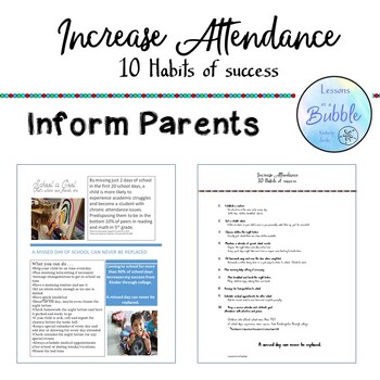 Preview of Attendance Information for parents | Flyer | 10 attendance tips