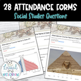 Attendance Forms: Social Studies Themed *Back to School*