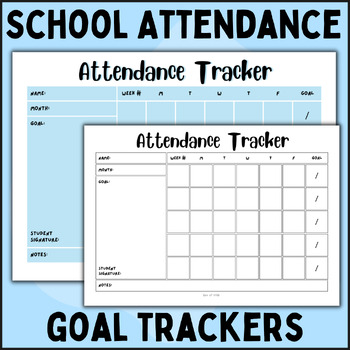 Preview of Attendance Goal Setting & Tracker for Teens with Low School Attendance: Truancy