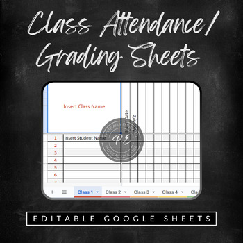 Preview of Attendance/Grading Google Sheets Template