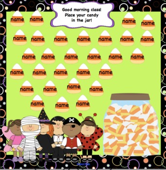 Preview of Attendance Halloween  Interactive Smartboard Morning 30 Students