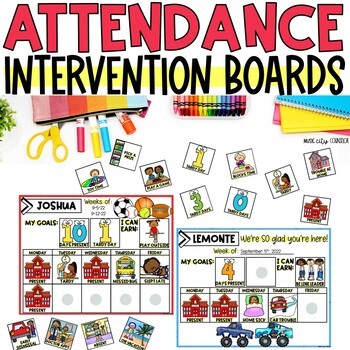 Preview of Attendance Intervention Tracker Boards & Motivation System Chronic Attendance
