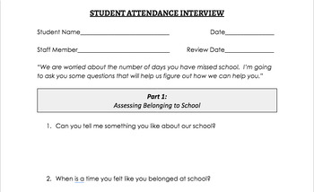 Preview of Attendance Interview for Student with Chronic Absences 