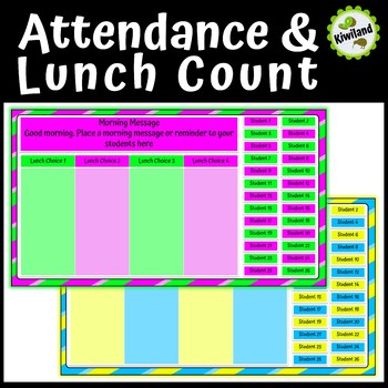 Preview of Attendance & Lunch Order Count - Google Slides & PowerPoint