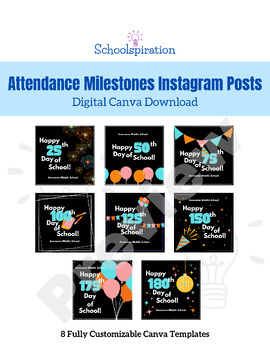 Preview of Attendance Milestones Instagram Posts